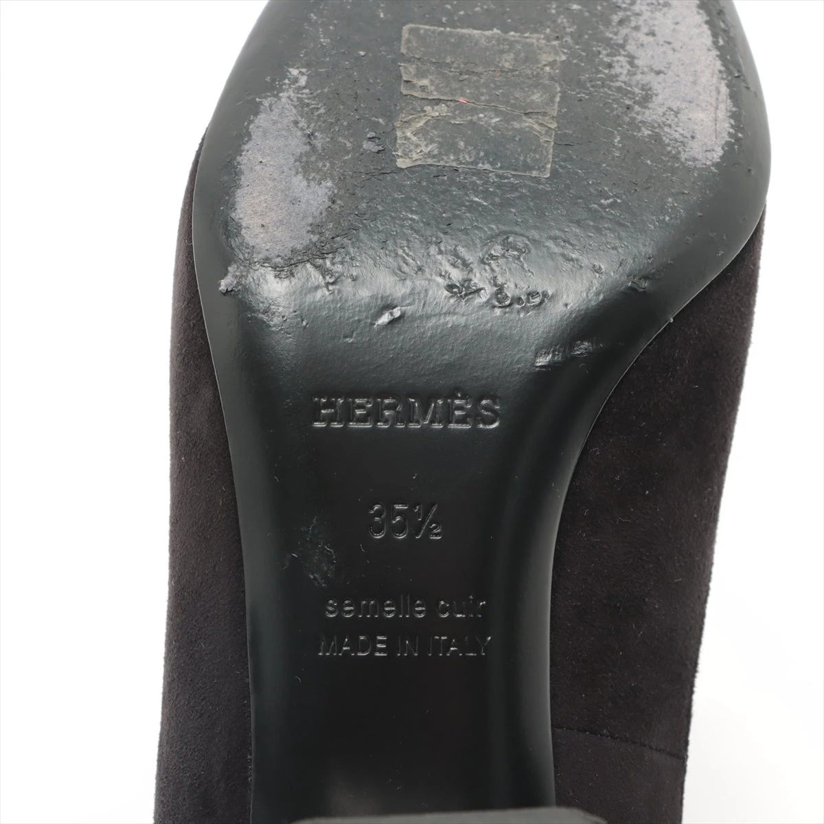 エルメス スエード パンプス 35 1/2 レディース ブラック