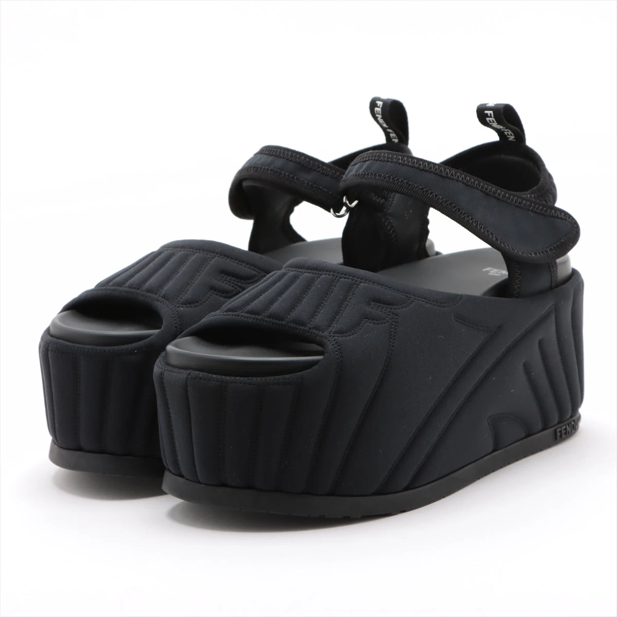 フェンディ ファブリック サンダル 37 レディース ブラック
