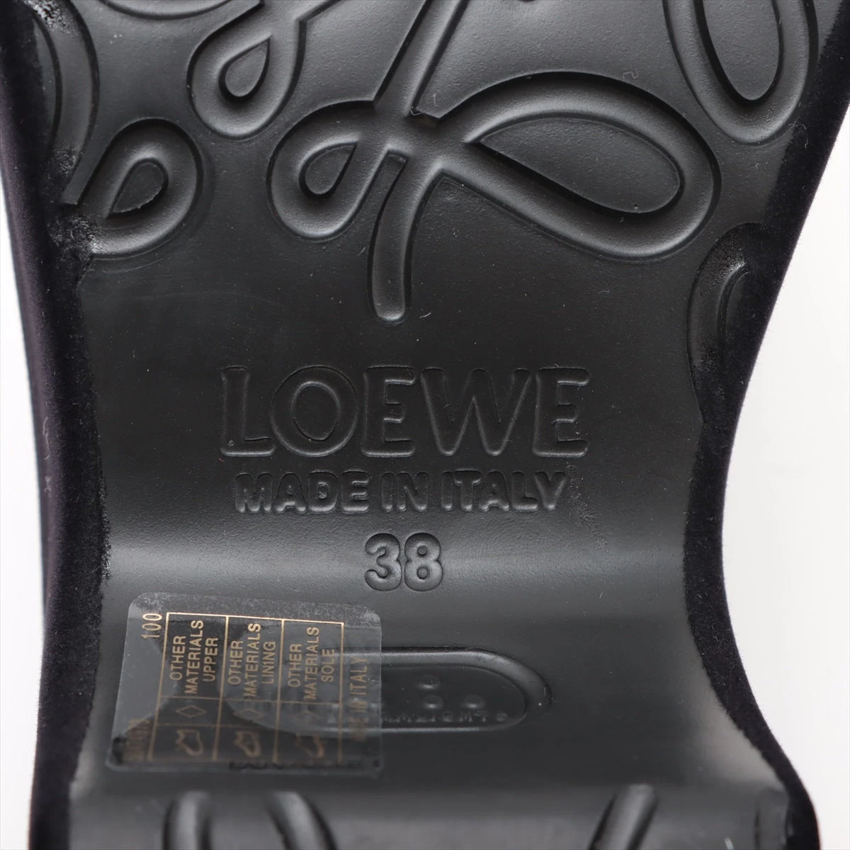 LOEWE ロエベテラフォームクロッグサンダル38 ロエベ ベロア サンダル 38 レディース ブラック テラフォーム