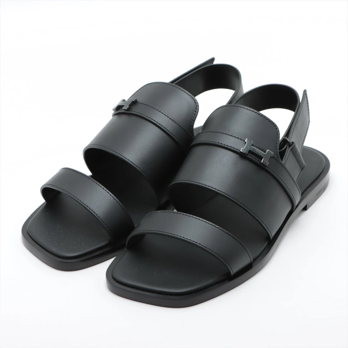 エルメス レザー サンダル 41 メンズ ブラック ジャコモ A2322446