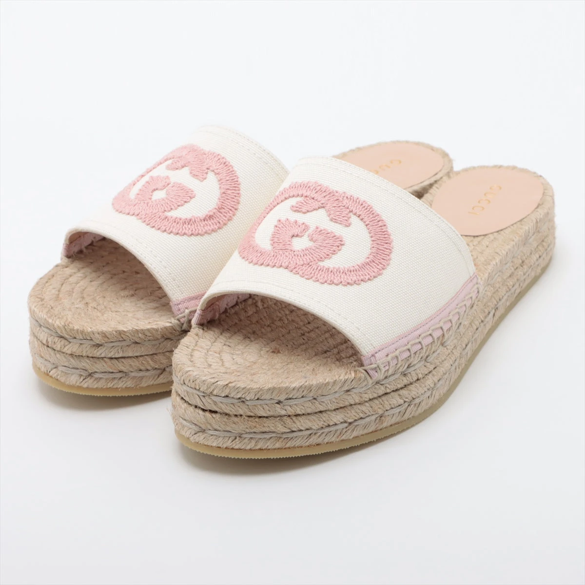 GUCCI☆関税込☆インターロッキングGキャンバスレザー サンダル グッチ インターロッキングG キャンバス×レザー サンダル 36