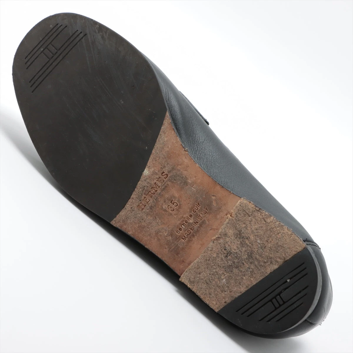 エルメス コレット レザー ローファー 35 レディース ブラック