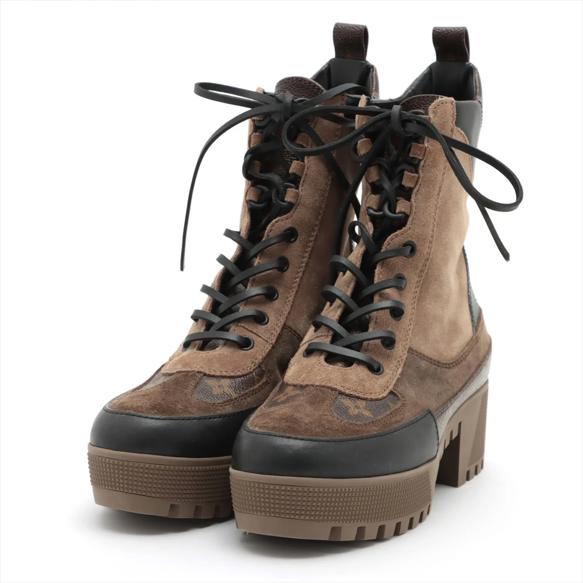 ヴィトン ローリエートライン 20年 レザー×スエード ブーツ 38