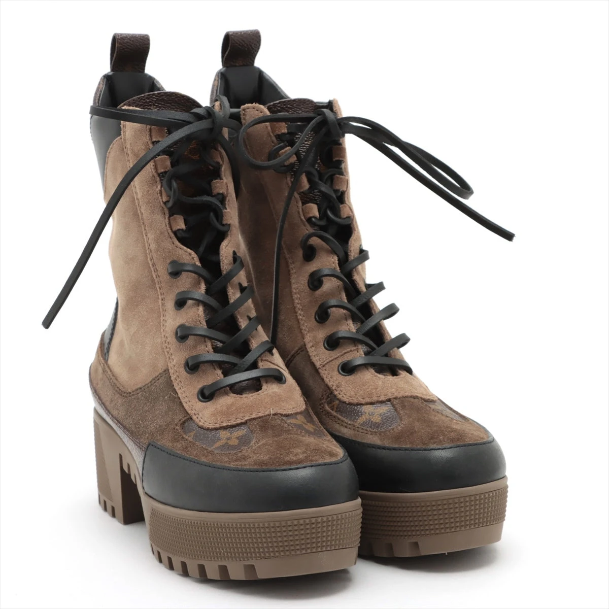 ヴィトン ローリエートライン 20年 レザー×スエード ブーツ 38