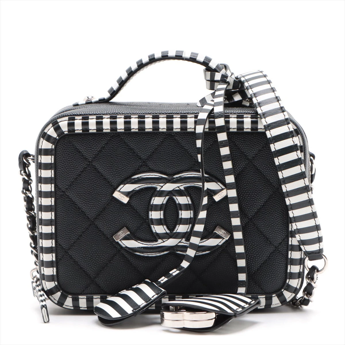 CHANEL(シャネル) バニティバッグ CCフィリグリー/マトラッセ 黒