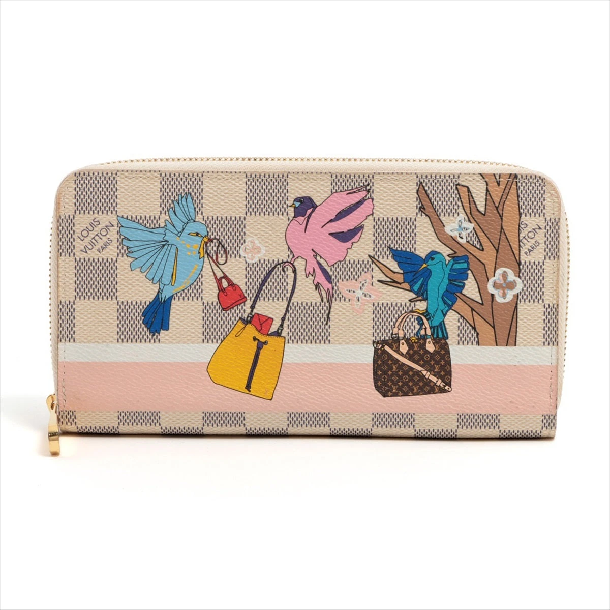 Louis Vuitton ローズバレリーヌ　ダミエ　アズール ルイヴィトン ダミエアズール ローズバレリーヌ ジッピーウォレット