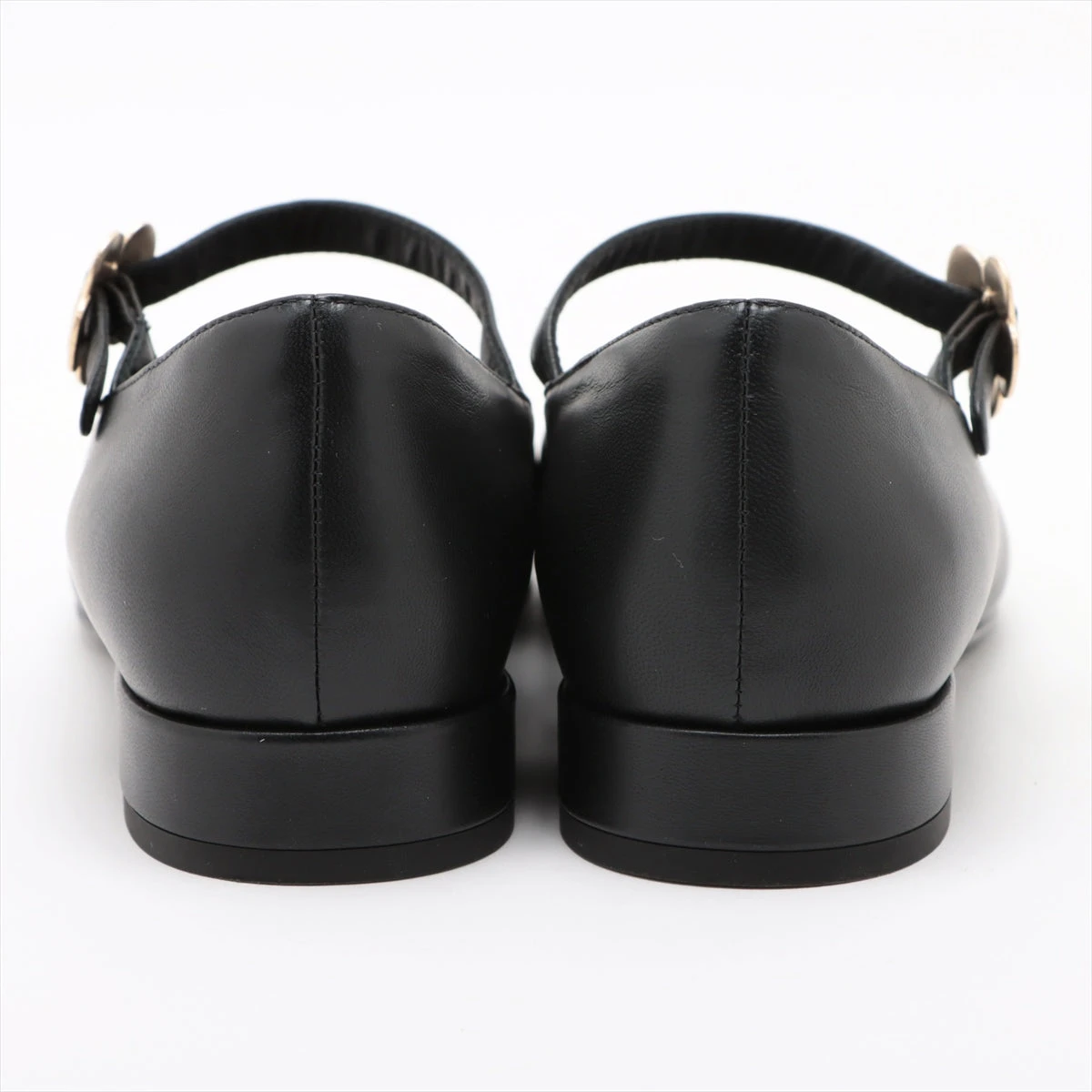 シャネル ココマーク レザー×パテント ストラップパンプス 37 C