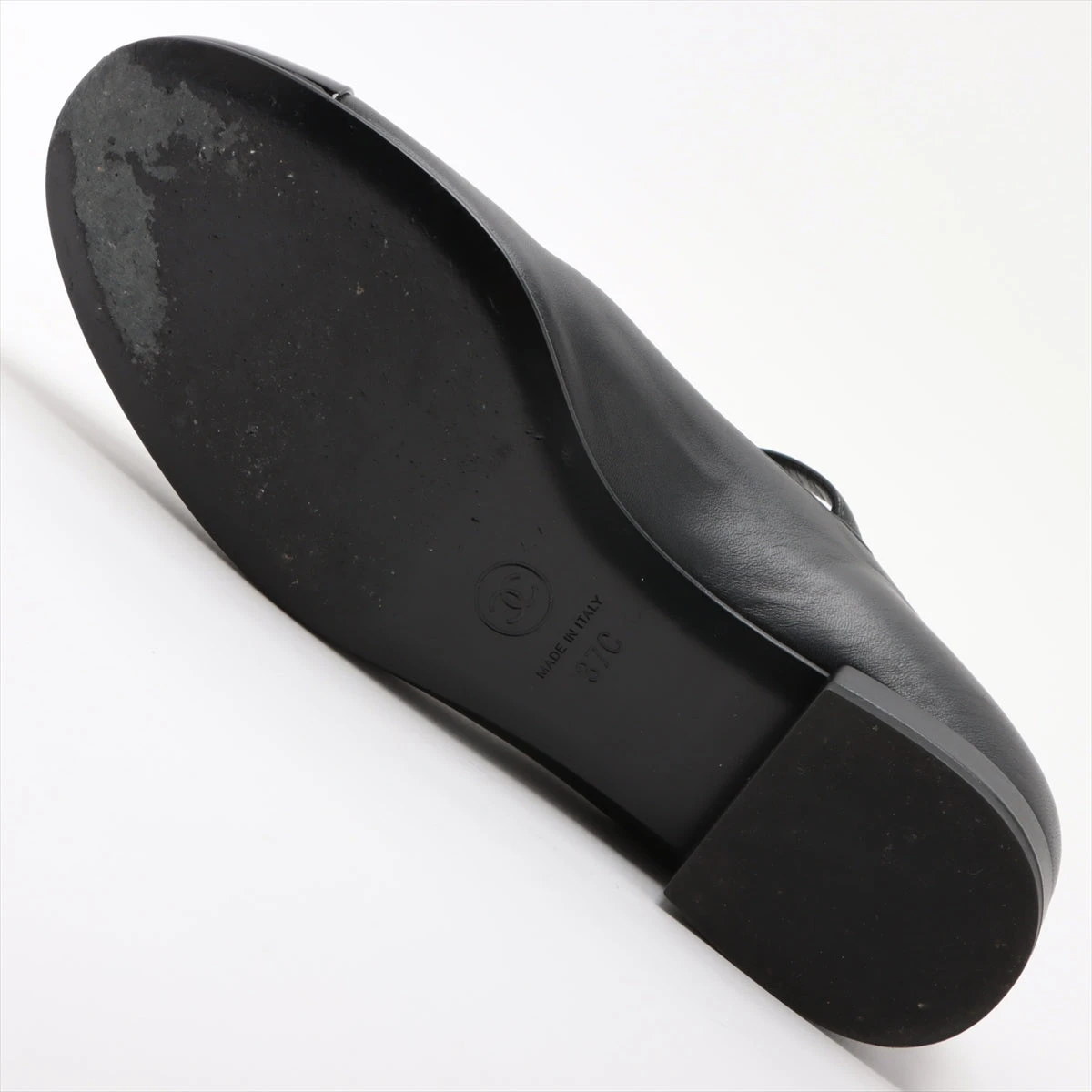 シャネル ココマーク レザー×パテント ストラップパンプス 37 C