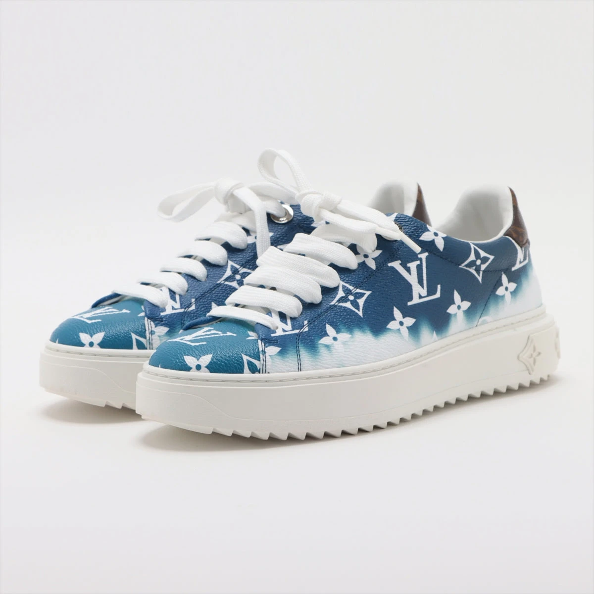 ヴィトン 20年 PVC×レザー スニーカー 36 1/2 レディース ブルー  