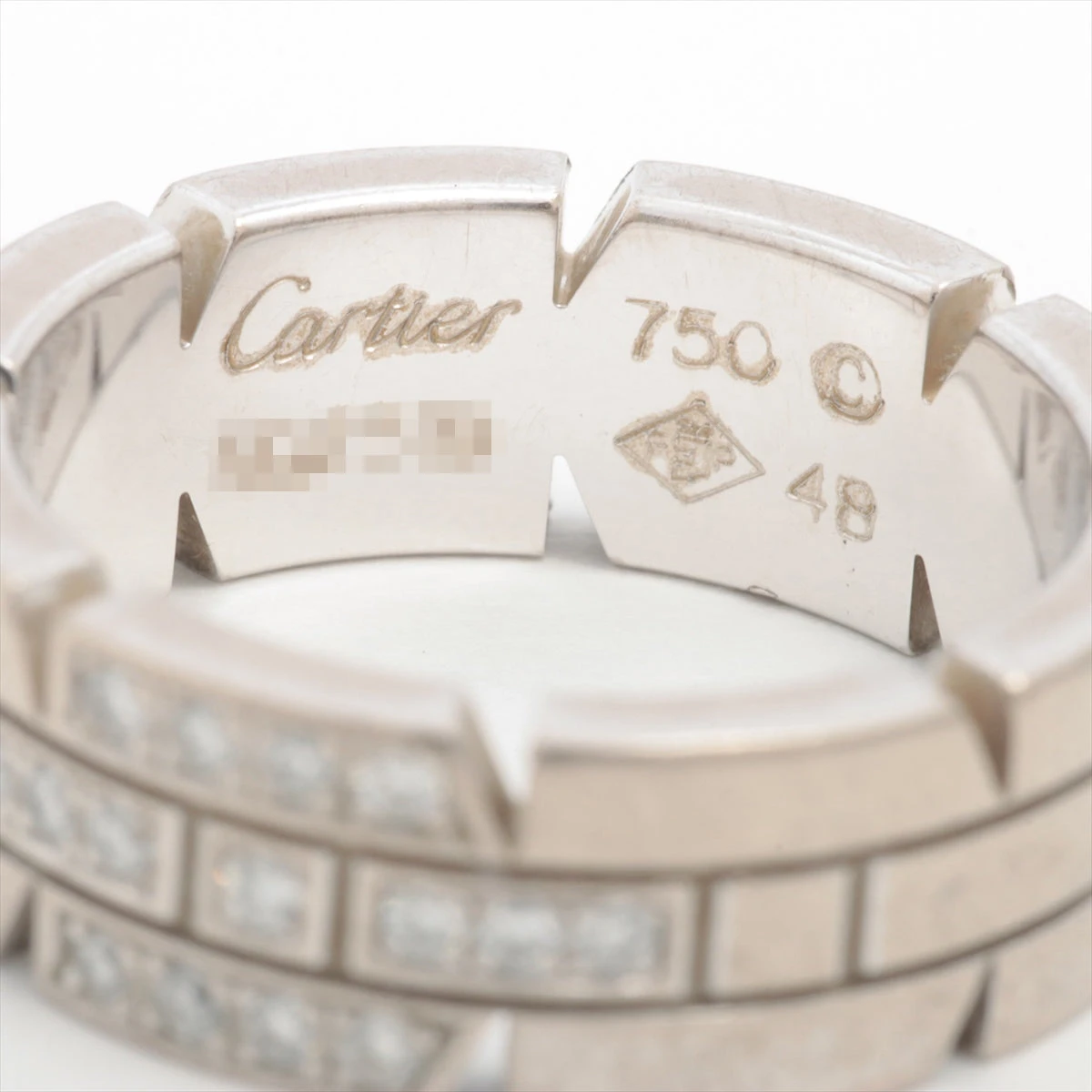 カルティエ タンクフランセーズ ダイヤ リング 750(WG) 8.7g 48