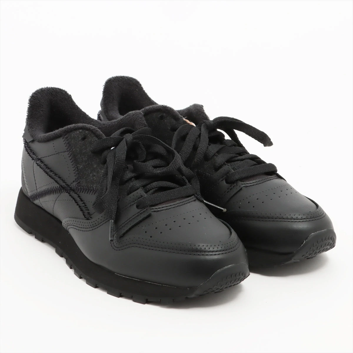 ほぼ未使用✨【maison margiela】36/レザースニーカー/ブラック メゾンマルジェラ×リーボック レザー スニーカー 26.5㎝ メンズ