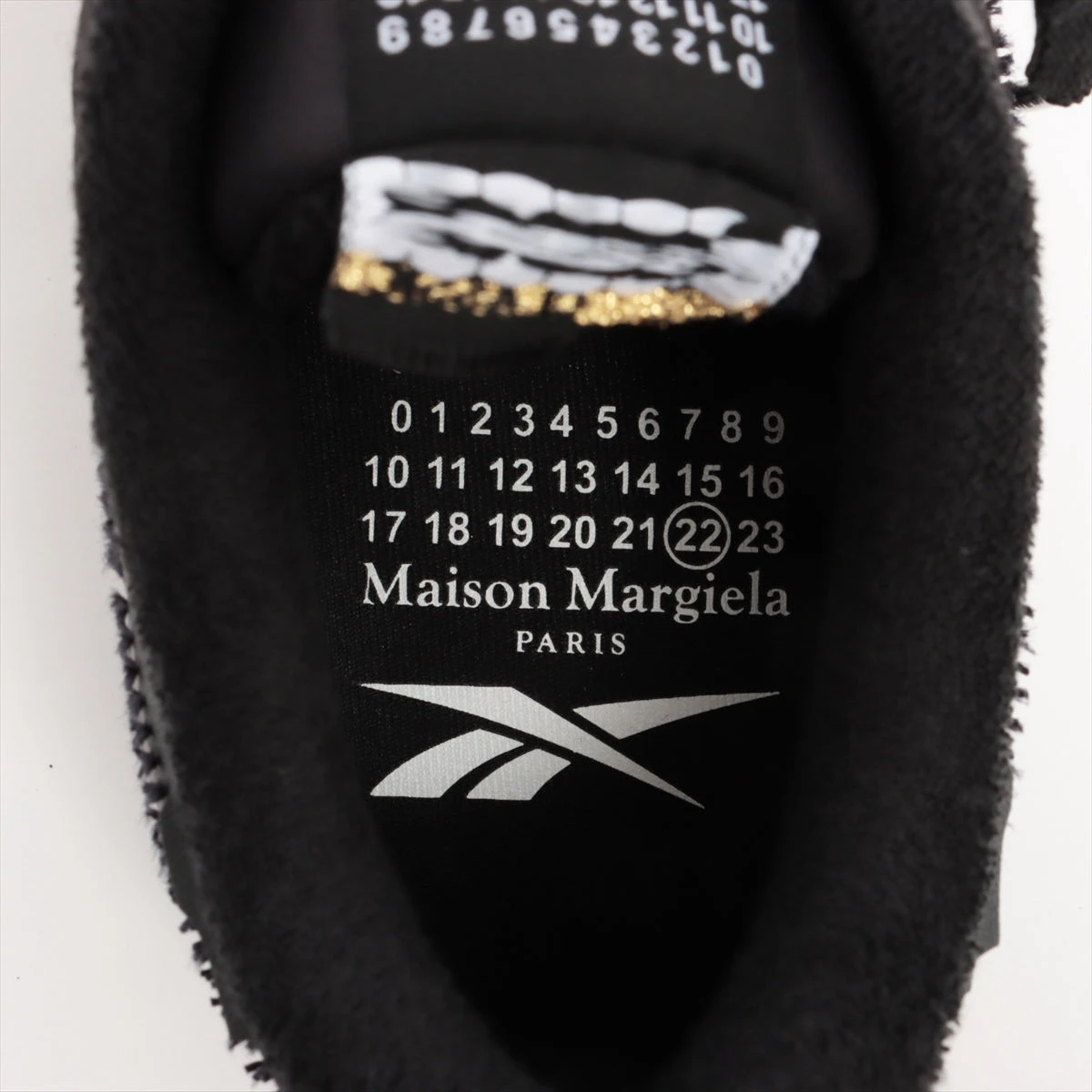 ほぼ未使用✨【maison margiela】36/レザースニーカー/ブラック メゾンマルジェラ×リーボック レザー スニーカー 26.5㎝ メンズ
