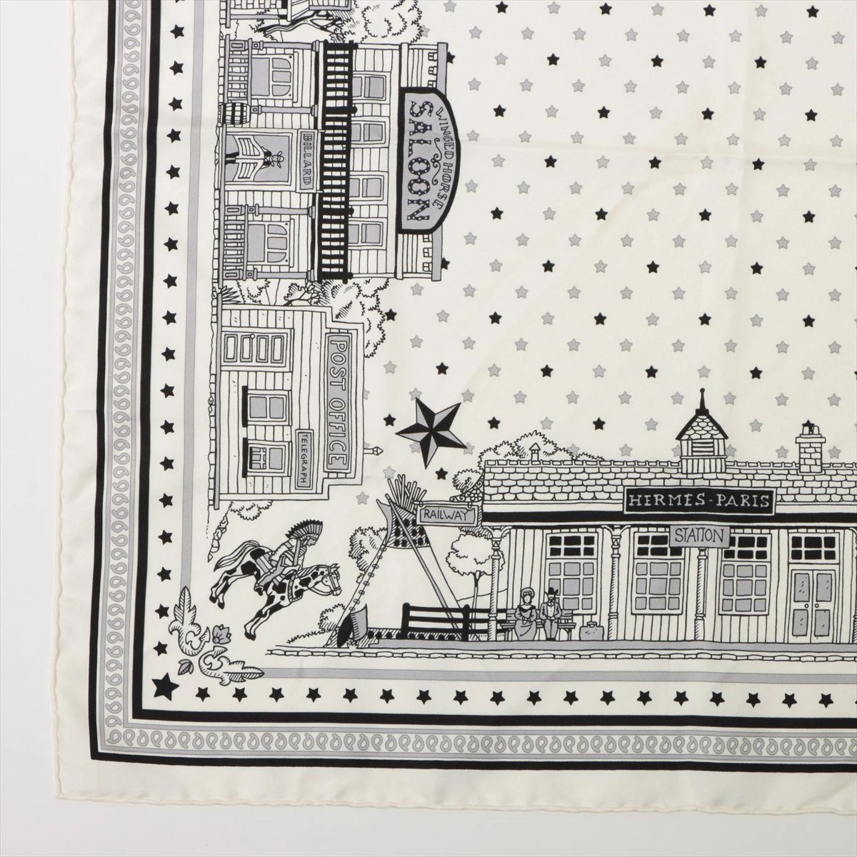 エルメス カレ55 Hermes Paris Station Bandana エルメス パリ