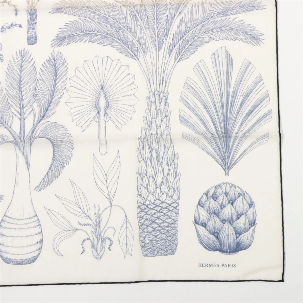 エルメス カレ90 レジェ INDEX PALMARUM ヤシの目録 スカーフ カシミヤ