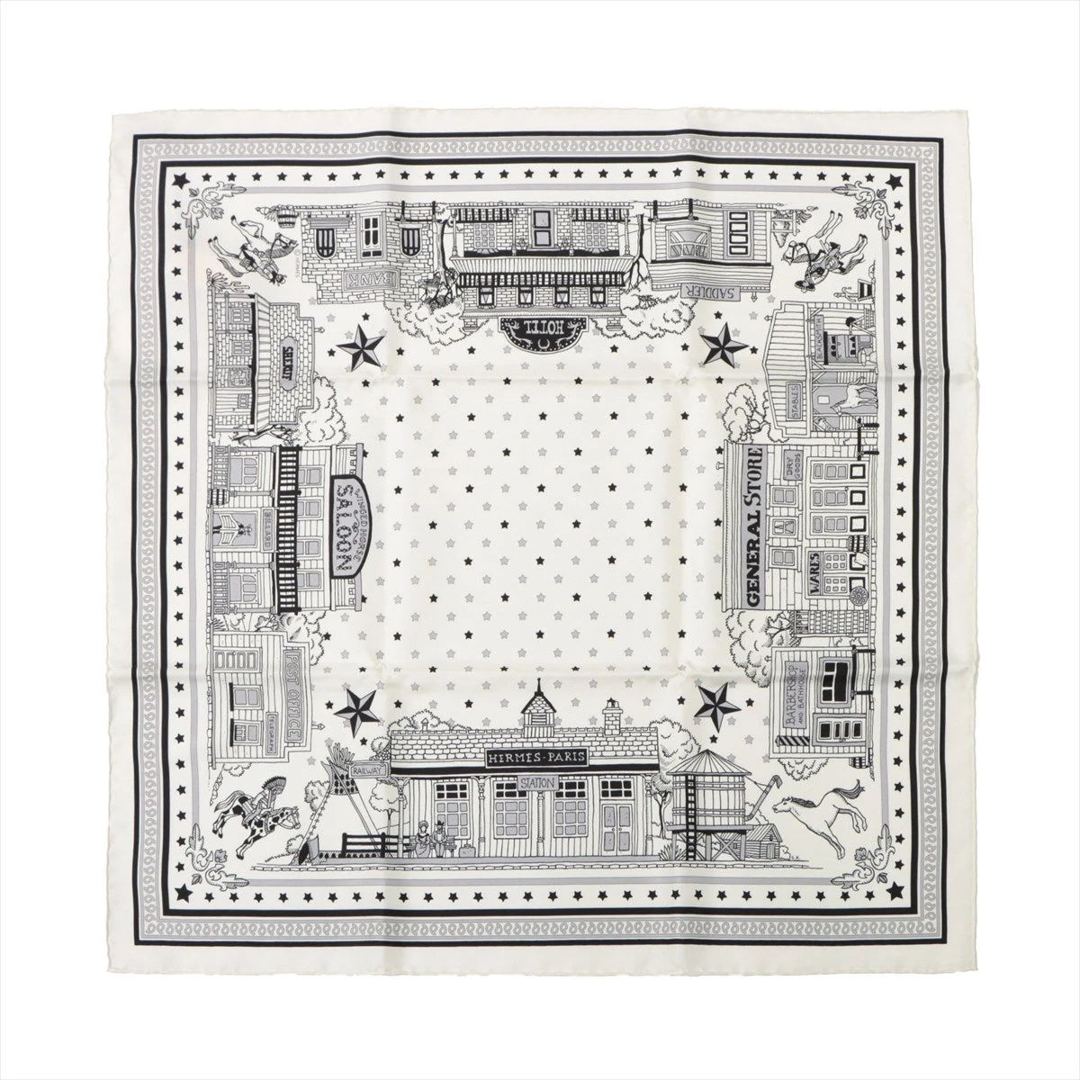 エルメス カレ55 Hermes Paris Station Bandana エルメス パリ