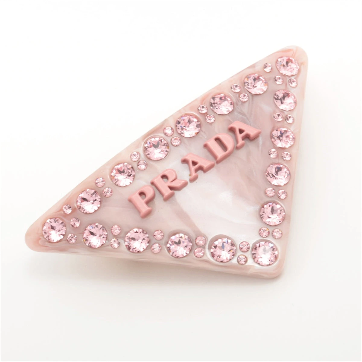 PRADA ピンク ストーン バレッタ