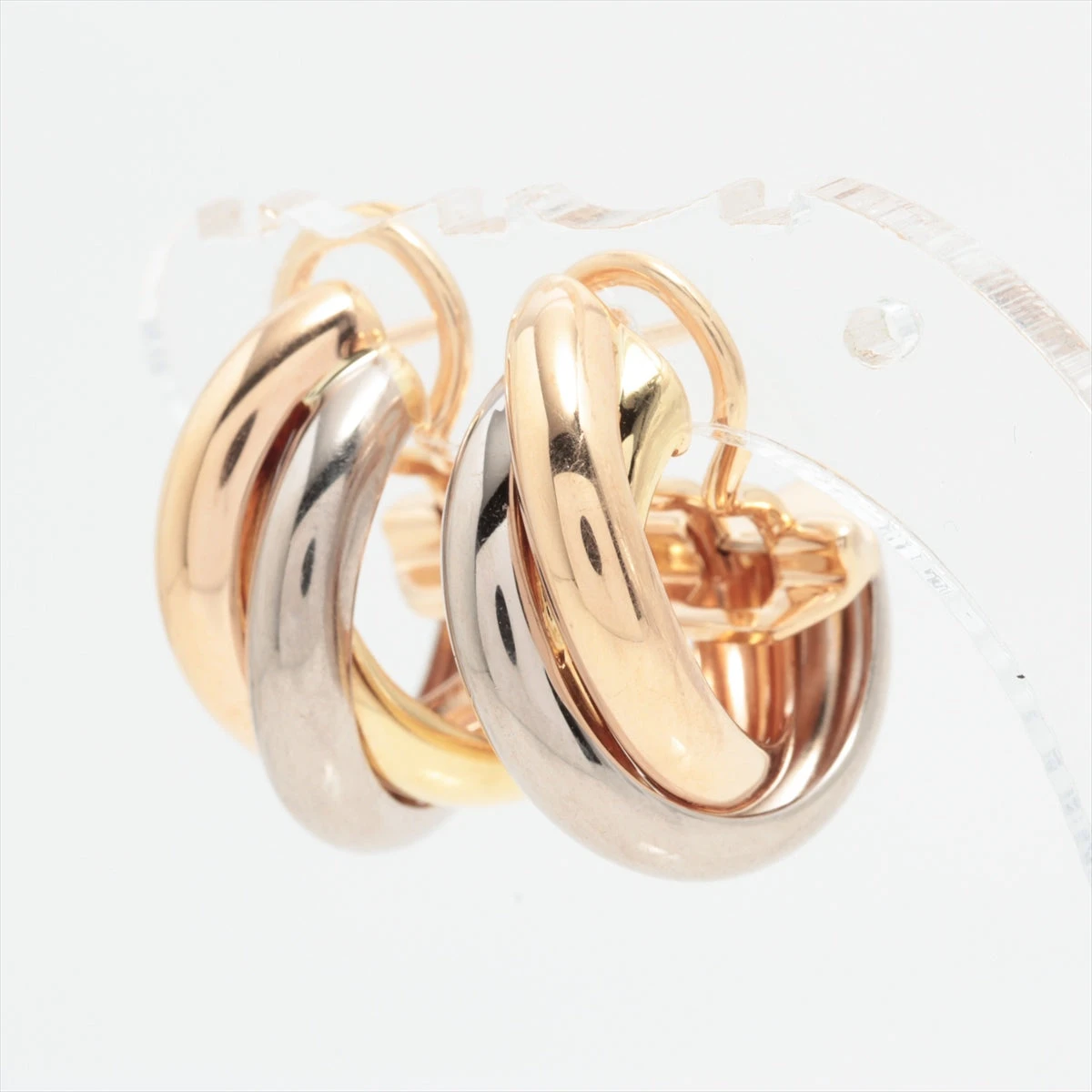 Cartier トリニティ ミニ　ピアス 750WG/PG/YG カルティエ トリニティ ピアス 750(YG×PG×WG) 8.8g A2338361｜中古