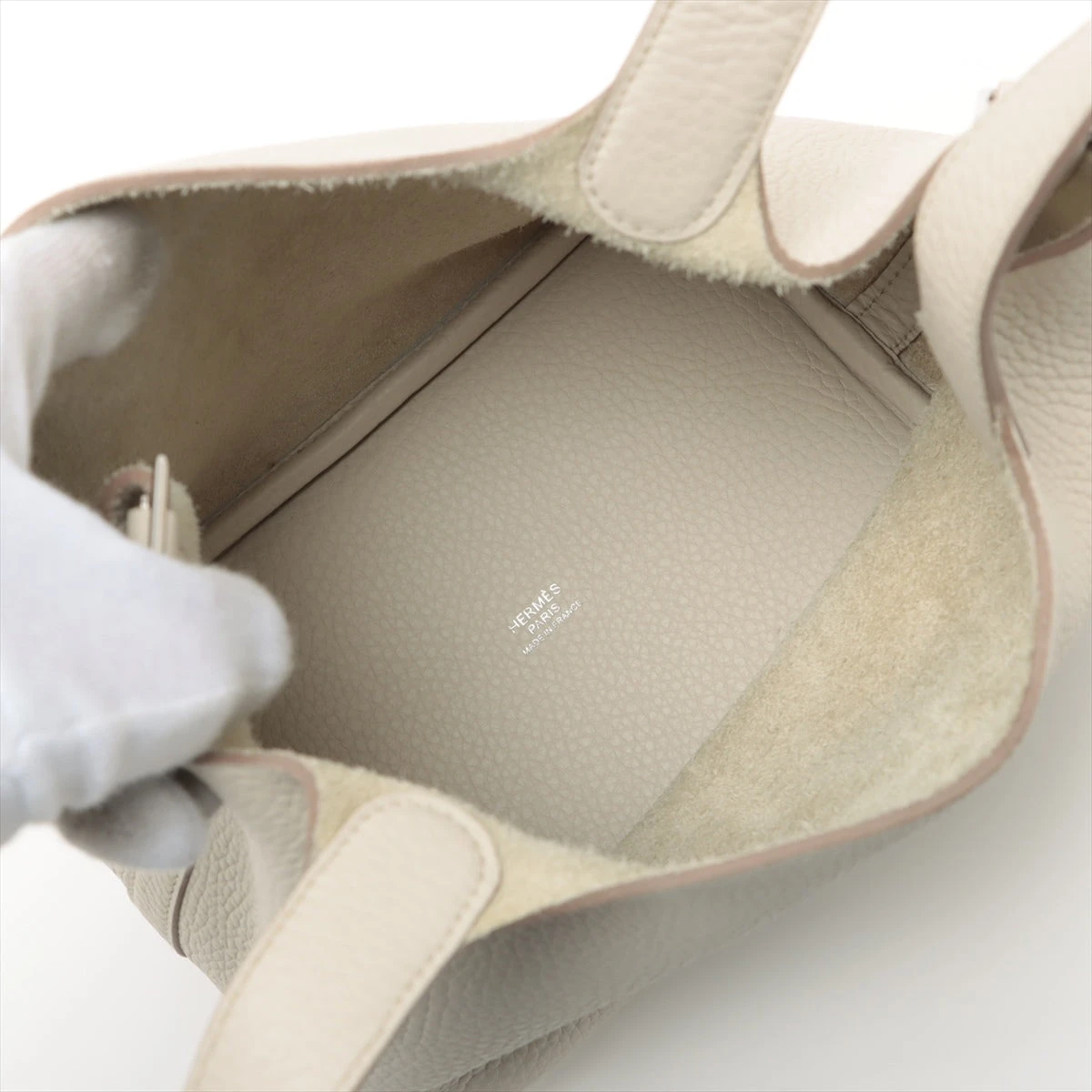 【HERMES】ピコタンロックPM/クレ/シルバー金具 ピコタンロックPM トリヨン クレ シルバー金具 Y刻印 新品