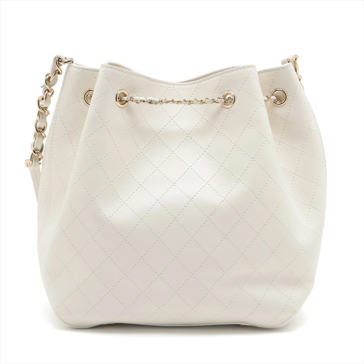 シャネル マトラッセ レザー チェーンショルダーバッグ 巾着 ココ