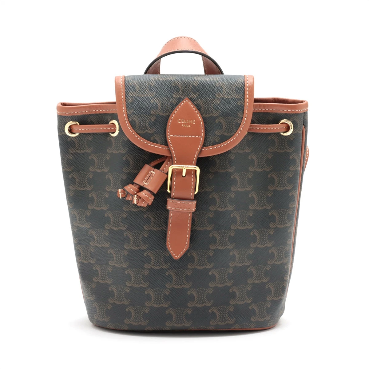 CELINE ブラウンレザーリュック CELINE ブラウンレザーバックパックリュック