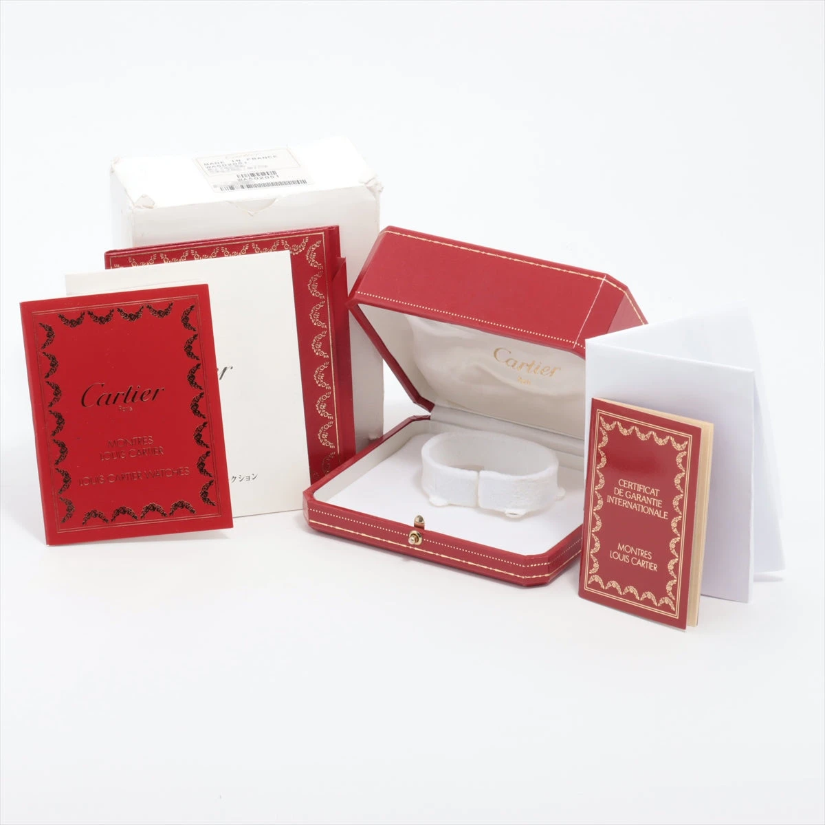 カルティエ トノーSM WA502051 WG×革 手巻き ピンク文字盤