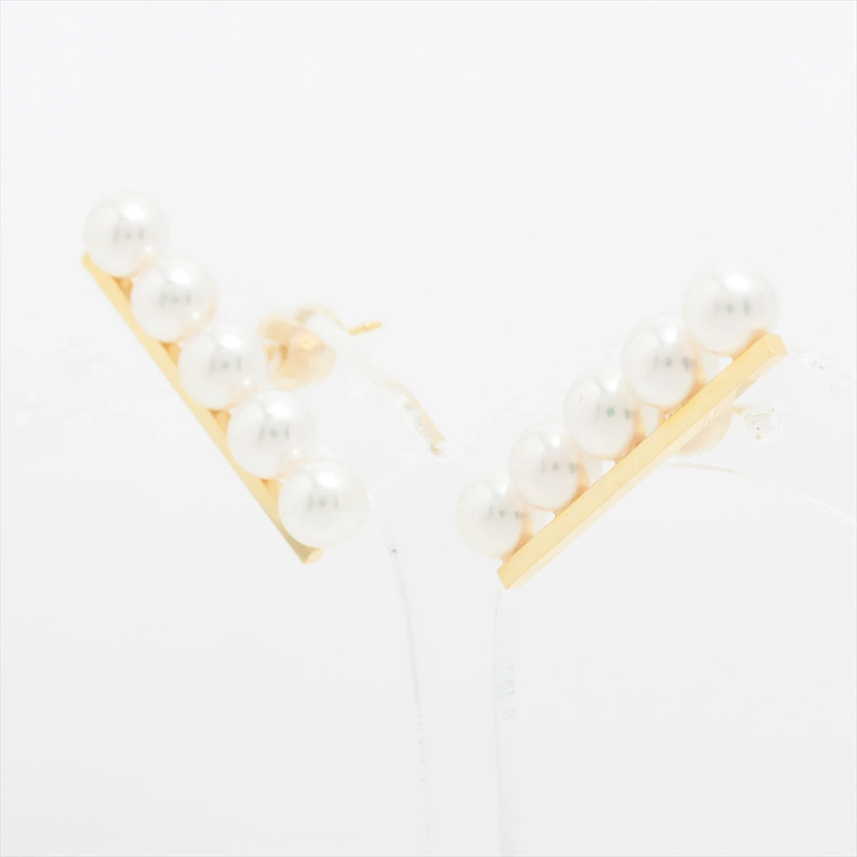 【ほぼ未使用】★お値下げ中★TASAKI K18あこや真珠ピアス TASAKIタサキ バランスプラスイヤリング ピアス あこや真珠 K18