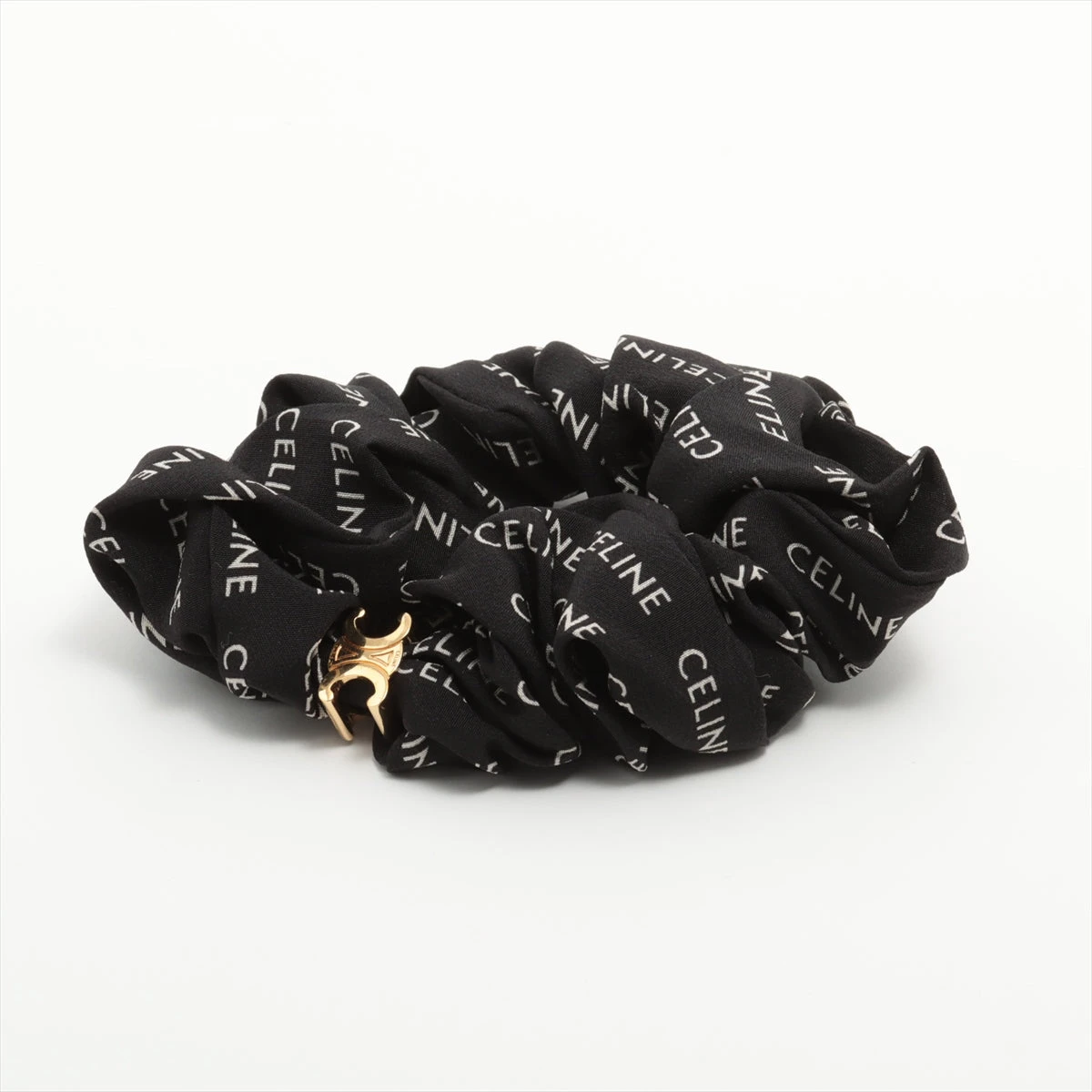 gureCELINE ファッション CELINE ロゴ入り ブラック シュシュ