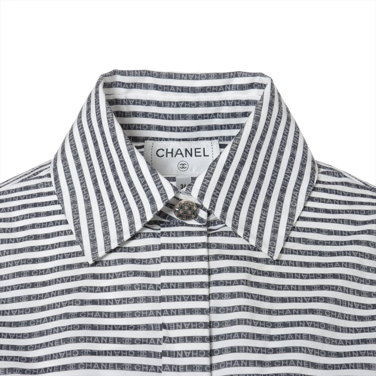 CHANEL - CHANELコットンシャツ CHANEL シャネル 長袖シャツ レディース プリントコットン