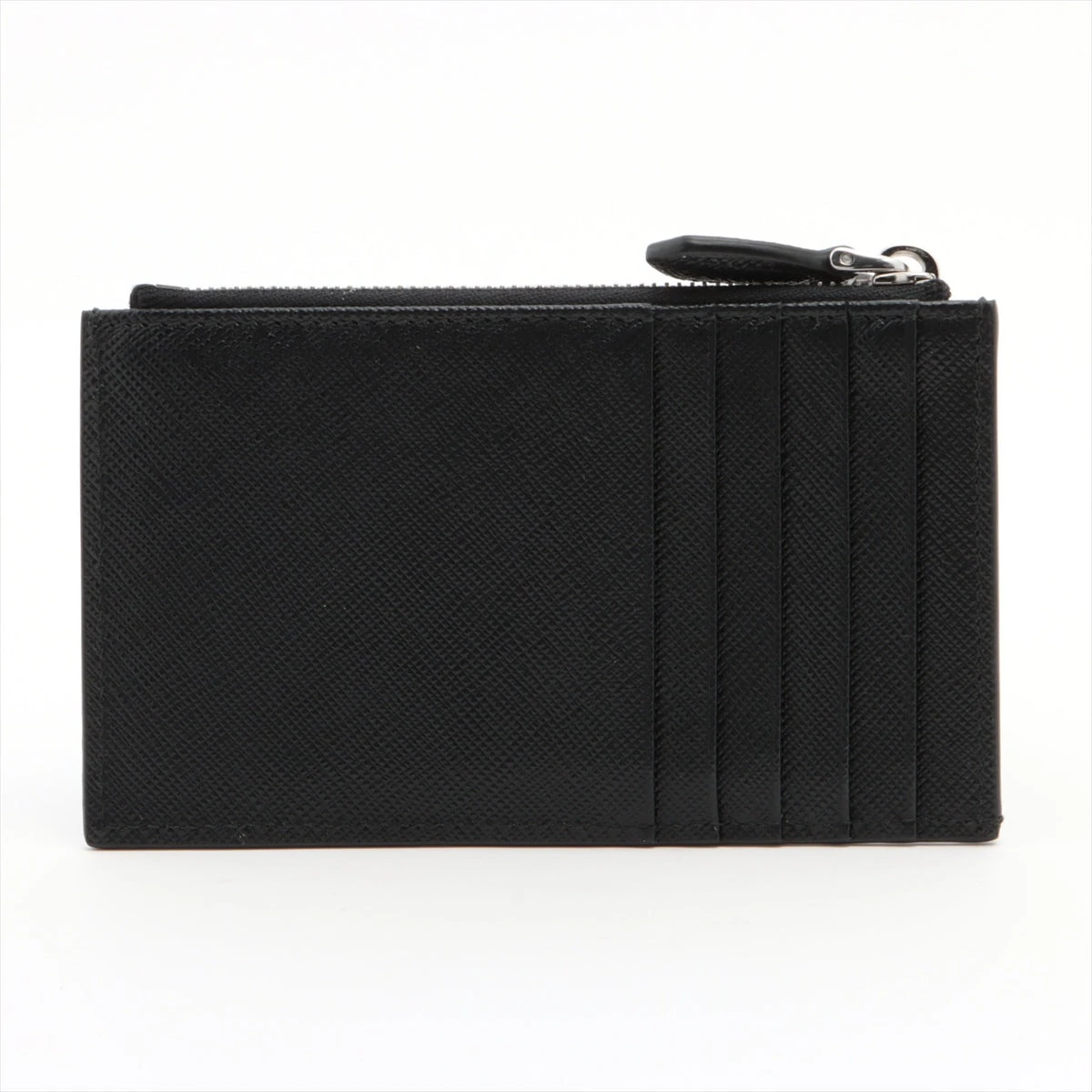 プラダ サフィアーノ レザー　コインケース ブラック PRADA/プラダ】 サフィアーノ トラベルキーリング コインケース