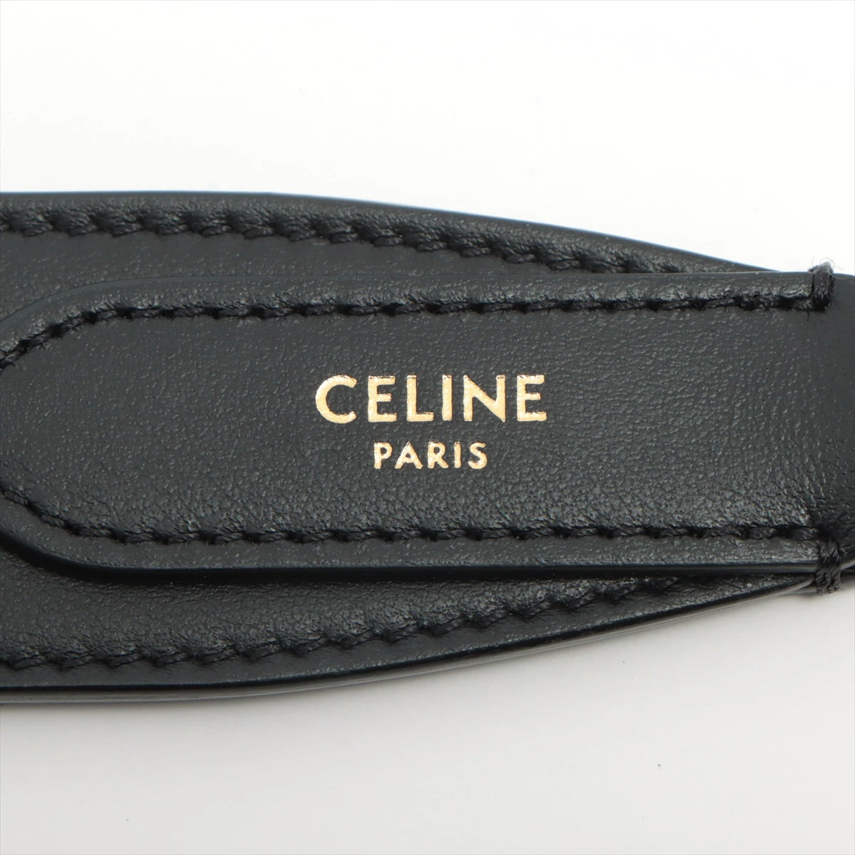 セリーヌ ショルダーストラップ GP×革 ブラック×ゴールド A2289994  