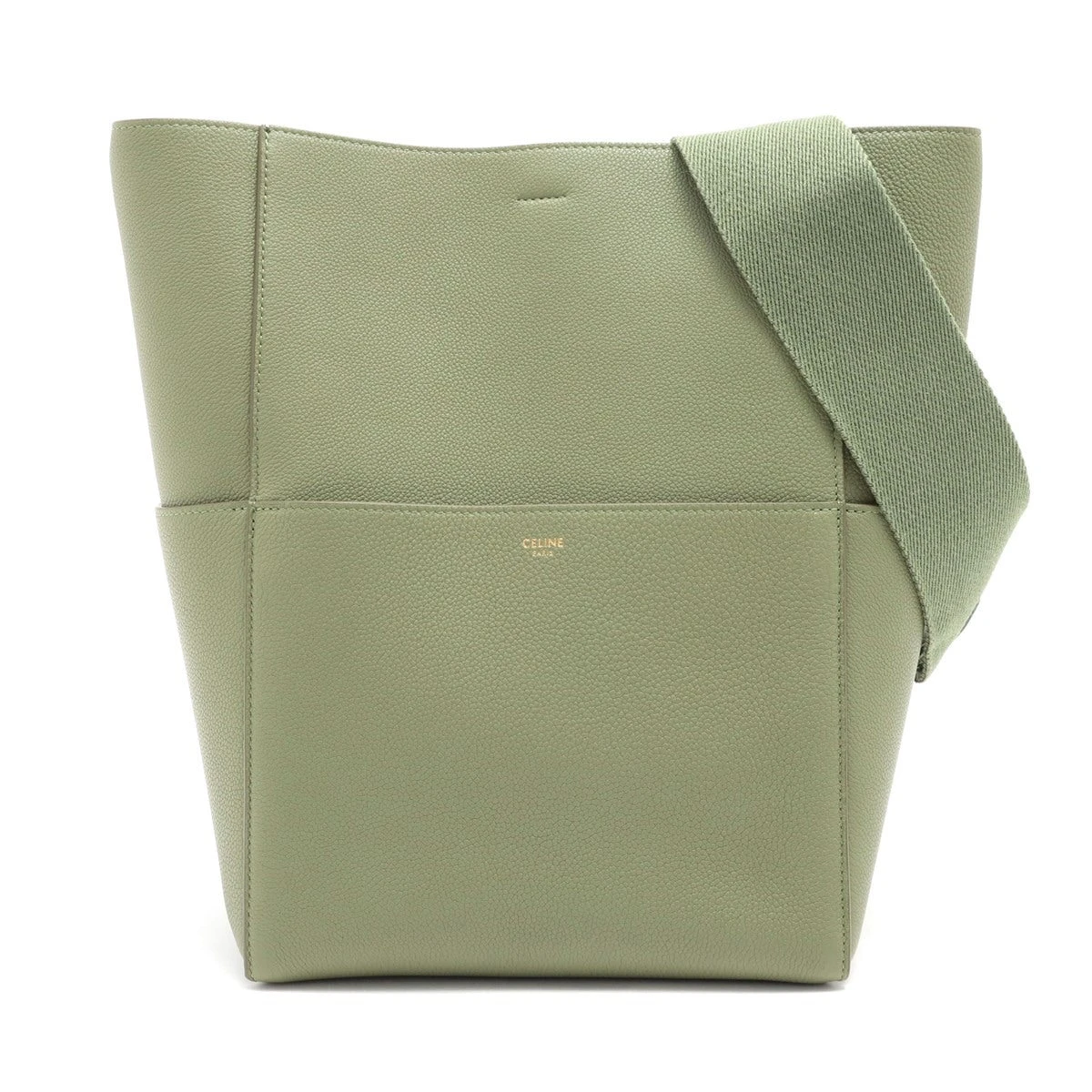 CELINE サングルバケットスモールショルダーバッグ レザーグリーン 