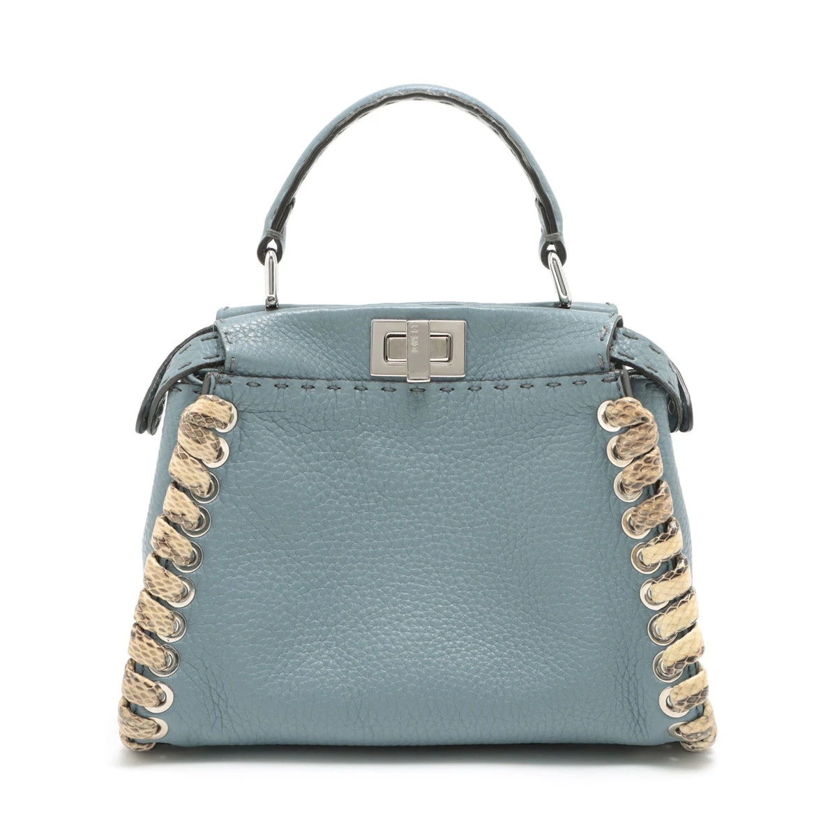 【極美品】FENDI フェンディ ピーカブー ミニ セレリア バッグ パイソン 65df4b98152f8.webp