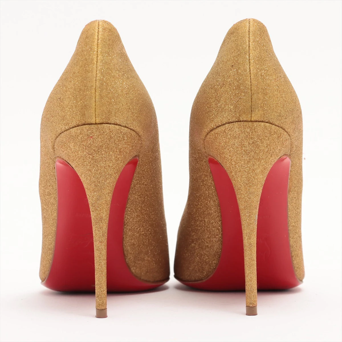 ルブタン　ゴールドパンプス37 クリスチャンルブタン グリッター パンプス 37 1/2 レディース