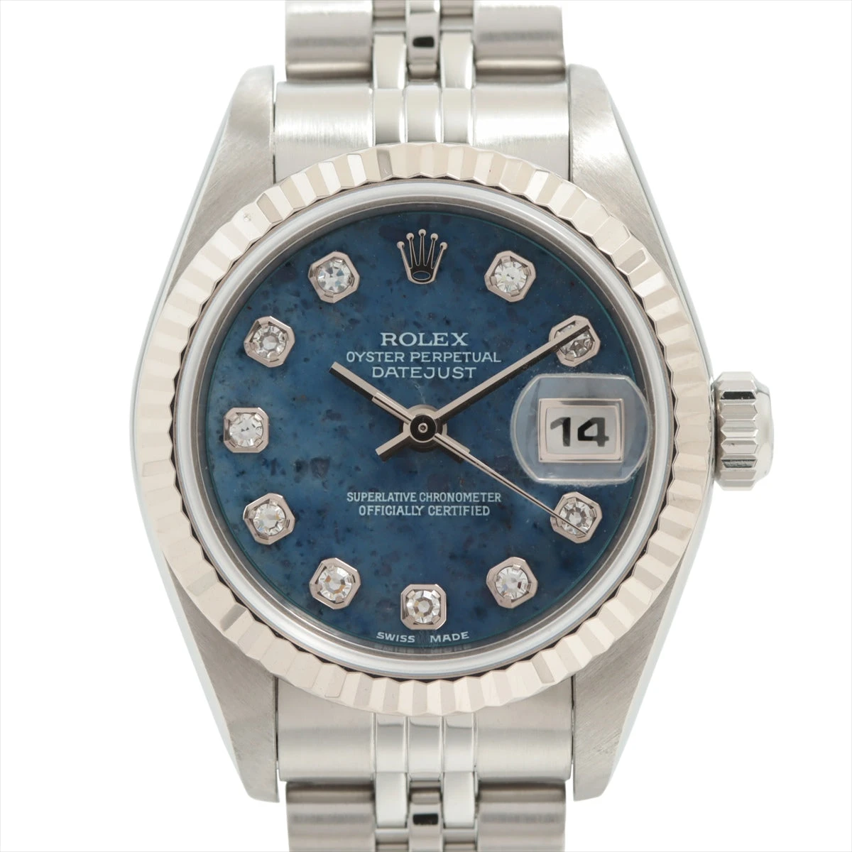 ロレックス デイトジャスト 79174G SS×WG AT ソーダライト文字盤