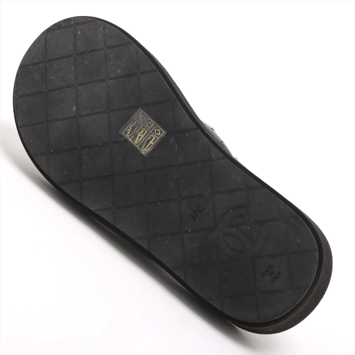CHANEL シャネル チェーンサンダル マトラッセ ココマーク 35C 黒 2757_4.jpg