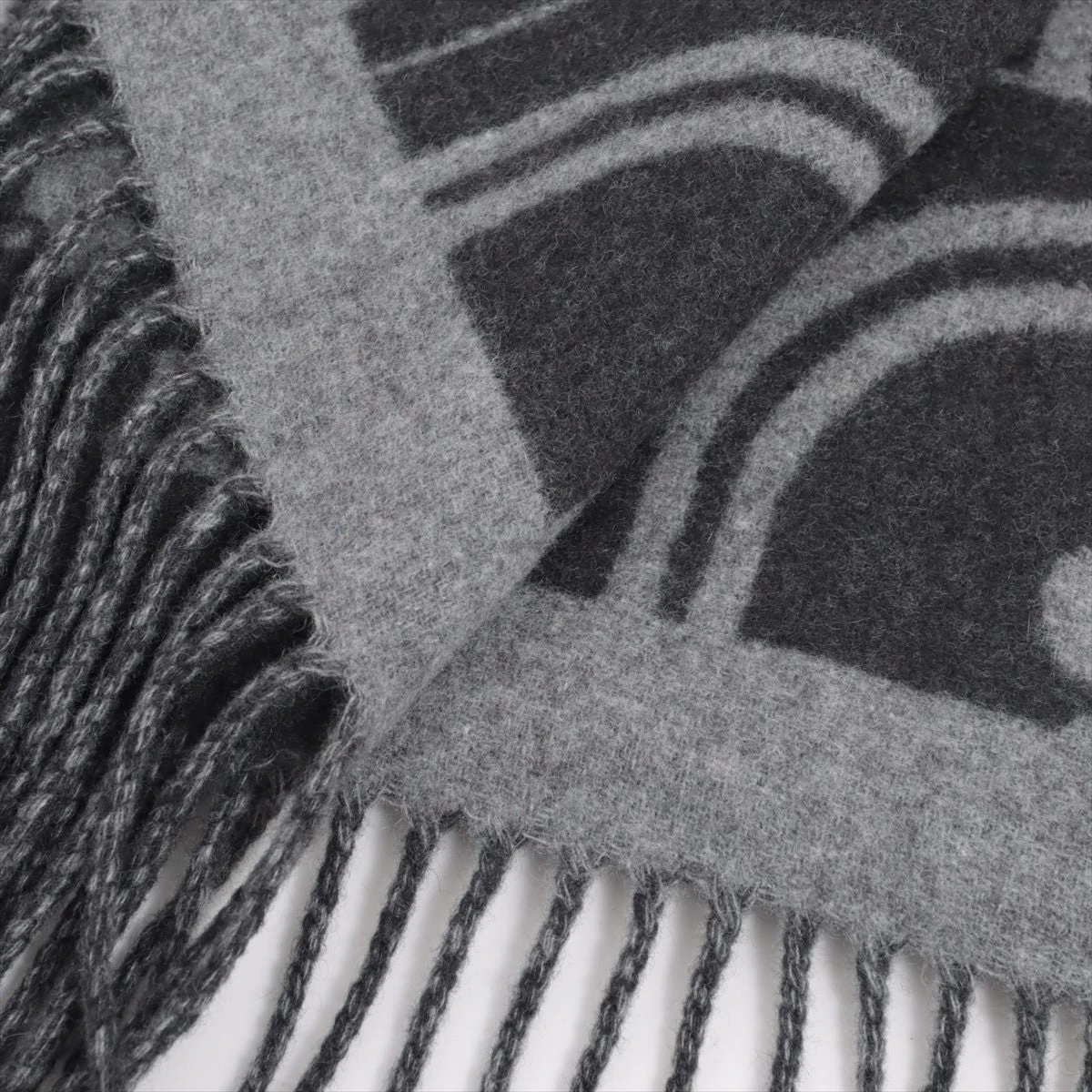 エルメス マフラー カシミヤ グレー ブリッド ドゥ ガラ A2336401