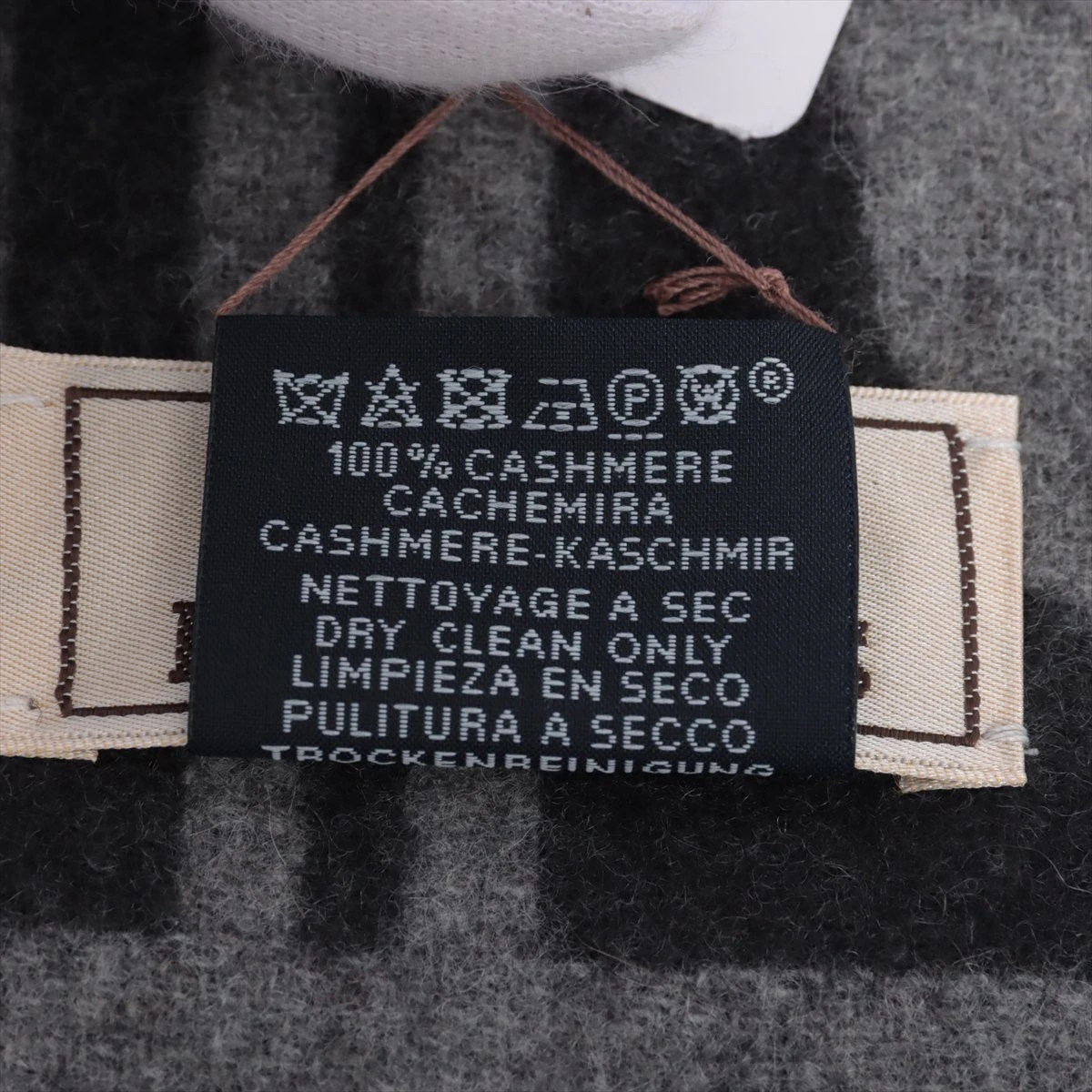 HERMES マフラー グレー/ブラック　ブリッド・ドゥ・ガラ　新品　カシミヤ エルメス マフラー カシミヤ グレー ブリッド ドゥ ガラ