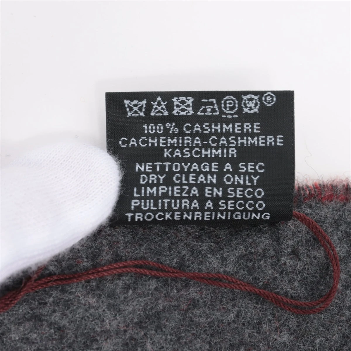 エルメス マフラー カシミヤ ボルドー グラン モール A2336399