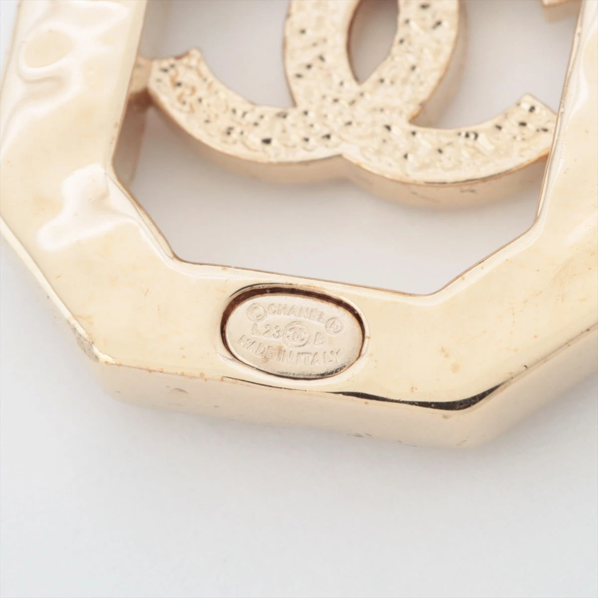 ココマーク A23B ピアス(両耳用) GP×ラインストーン シャンパンゴールド シャネル ココマーク GP×ラインストーン×フェイクパール ピアス(両耳用