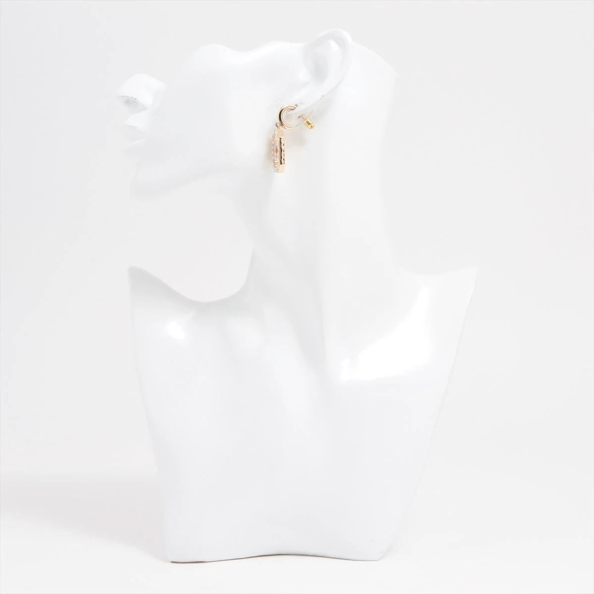 シャネル ココマーク L23B ピアス(両耳用) GP×ラインストーン