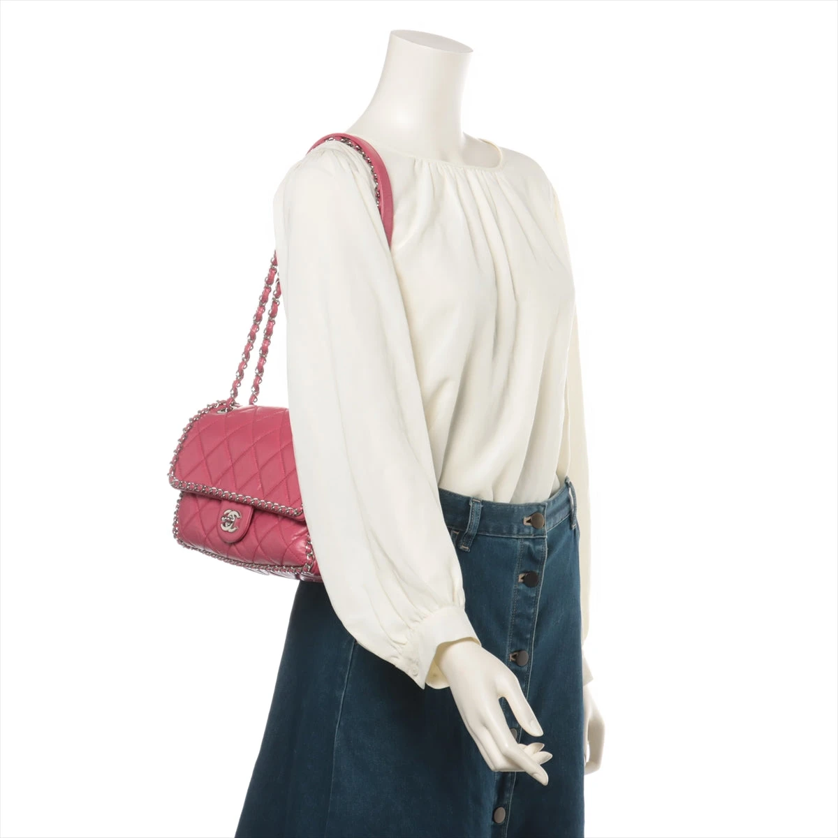 VINTAGE シャネル 長さ調節可 フラップバッグ ピンク CHANEL シャネル ミニマトラッセ フラップバッグ アジャスター