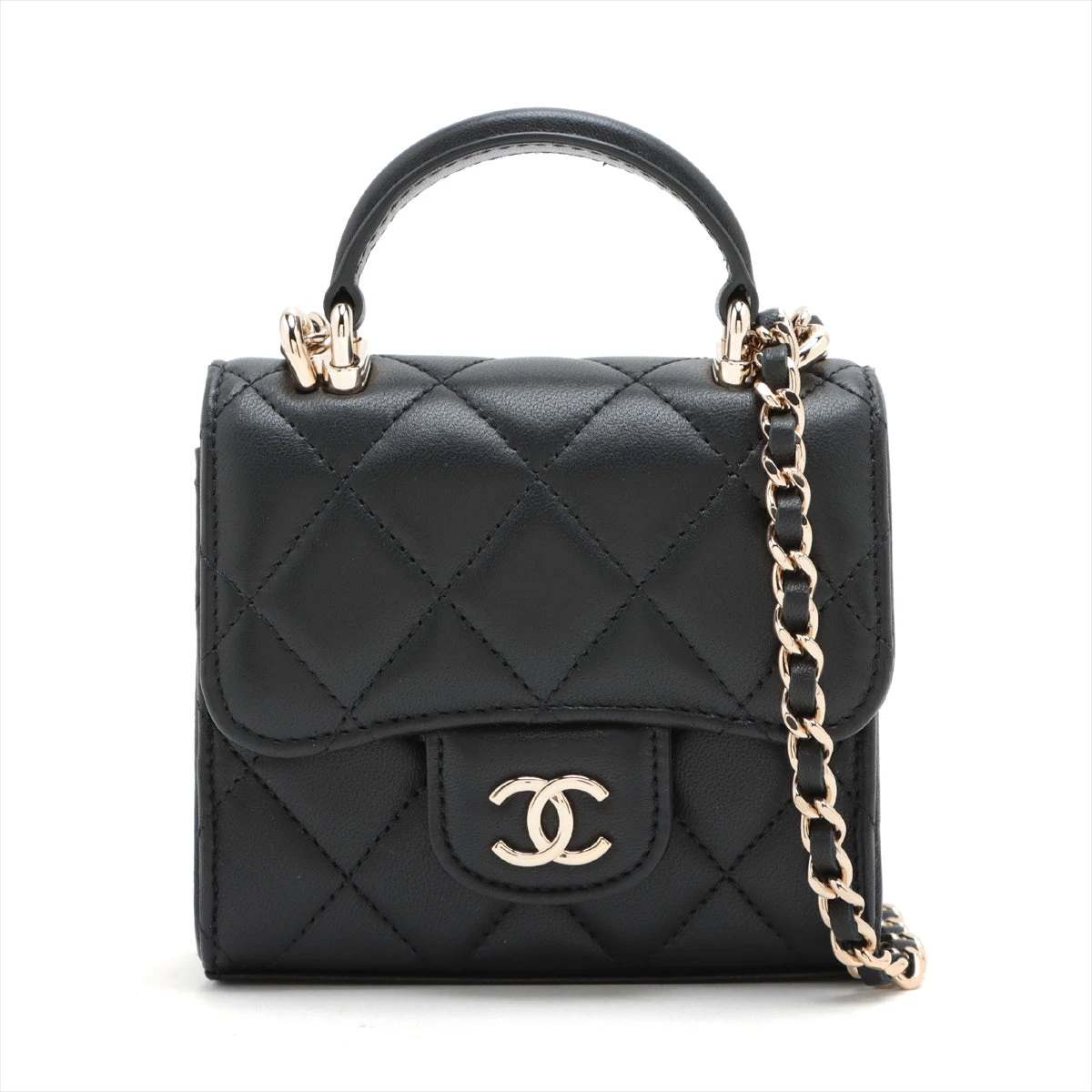 シャネル ミニミニマトラッセ ラムスキン チェーンショルダー