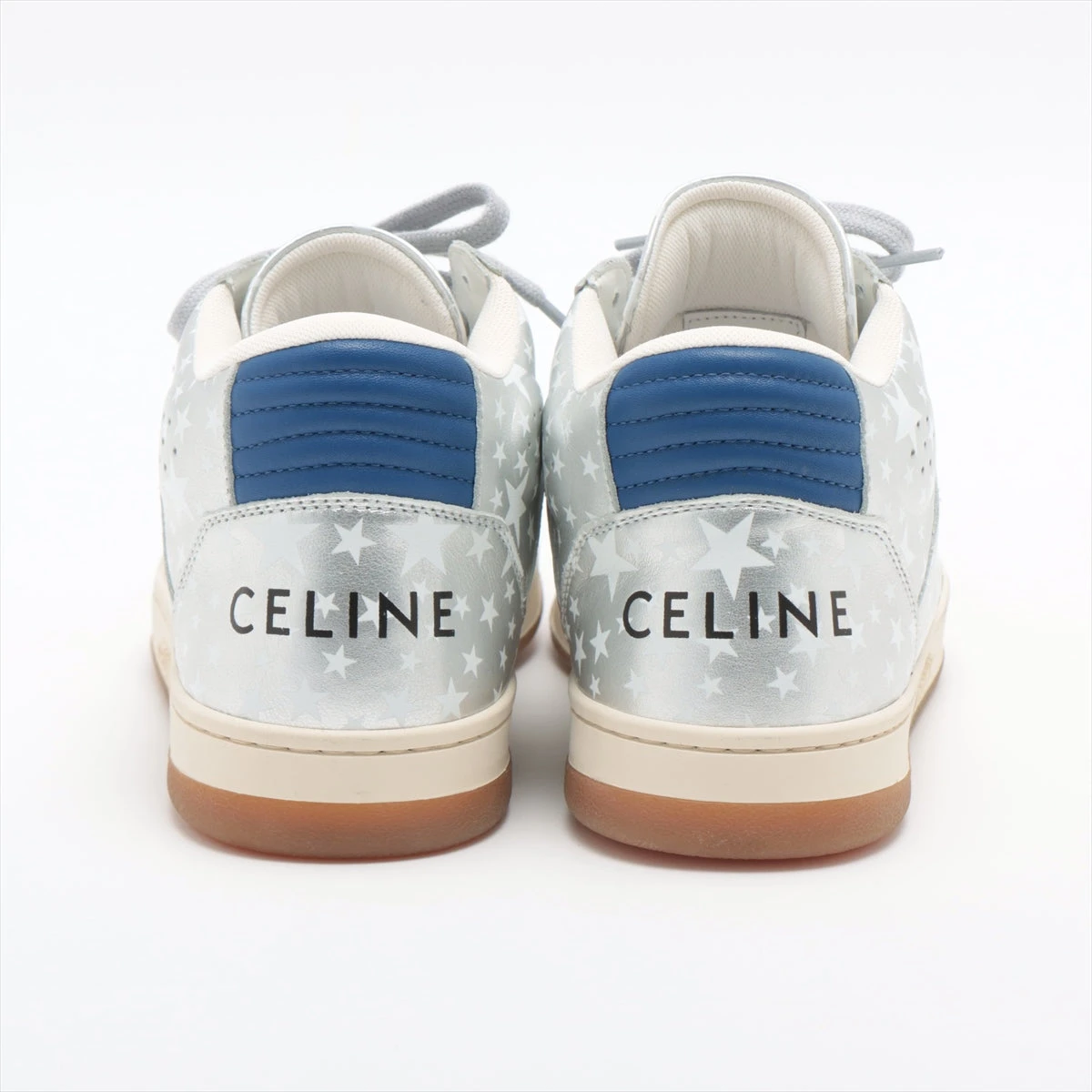セリーヌ レザー スニーカー 38 レディース シルバー MU0252 箱