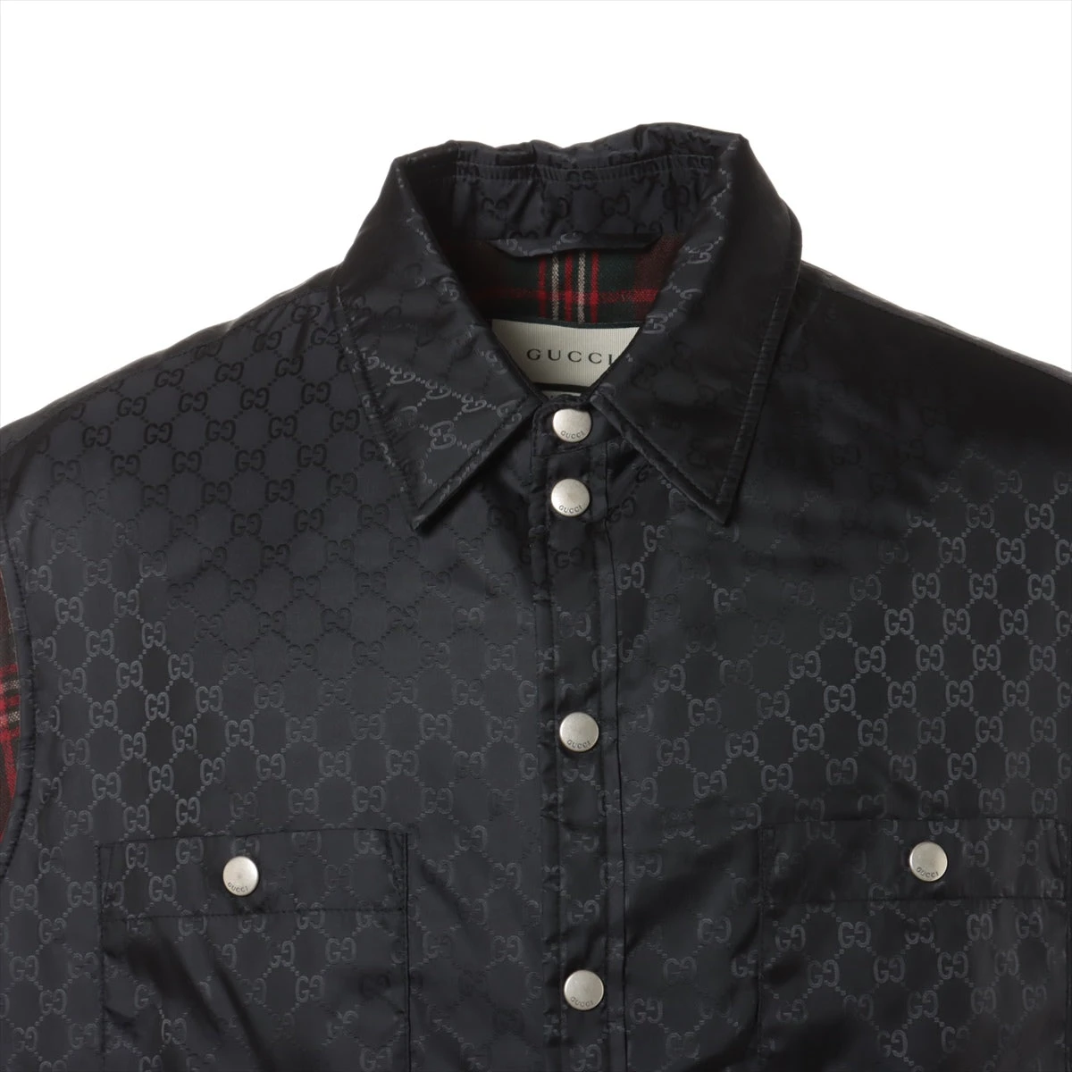 グッチ GG 20SS ウール×ナイロン ベスト 50 メンズ ブラック グッチ GG 20SS ウール×ナイロン ベスト 50 メンズ ブラック