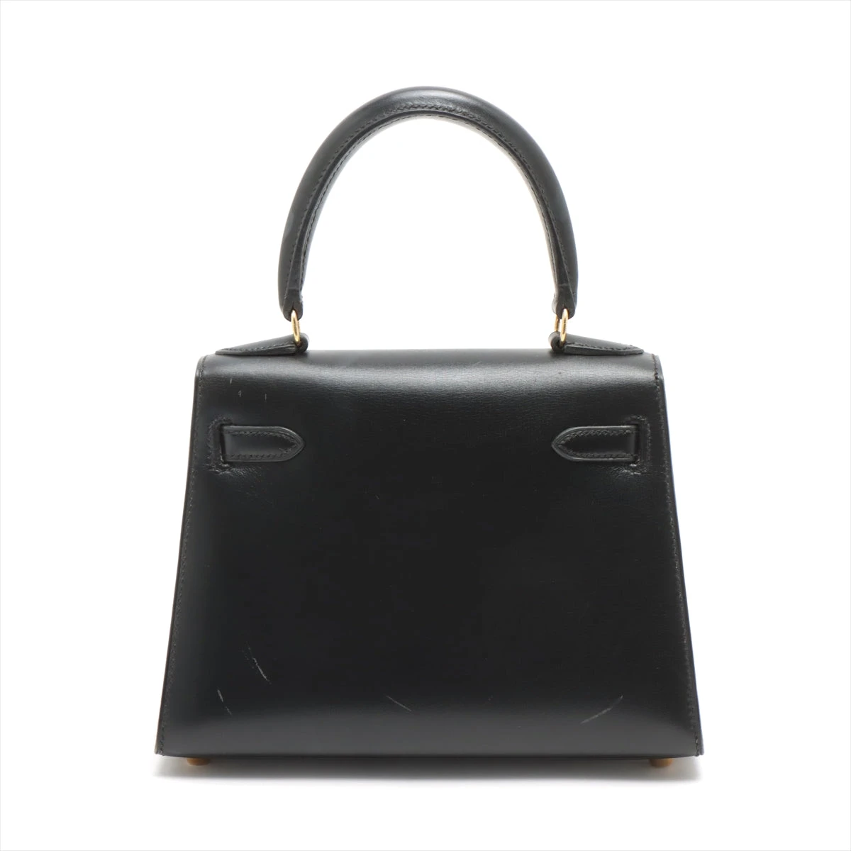 ■エルメス ケリー ベルト ボックスカーフ ゴールド金具 黒 75 エルメス HERMES ケリー28 外縫い 〇X刻印 ブラック/GD金具