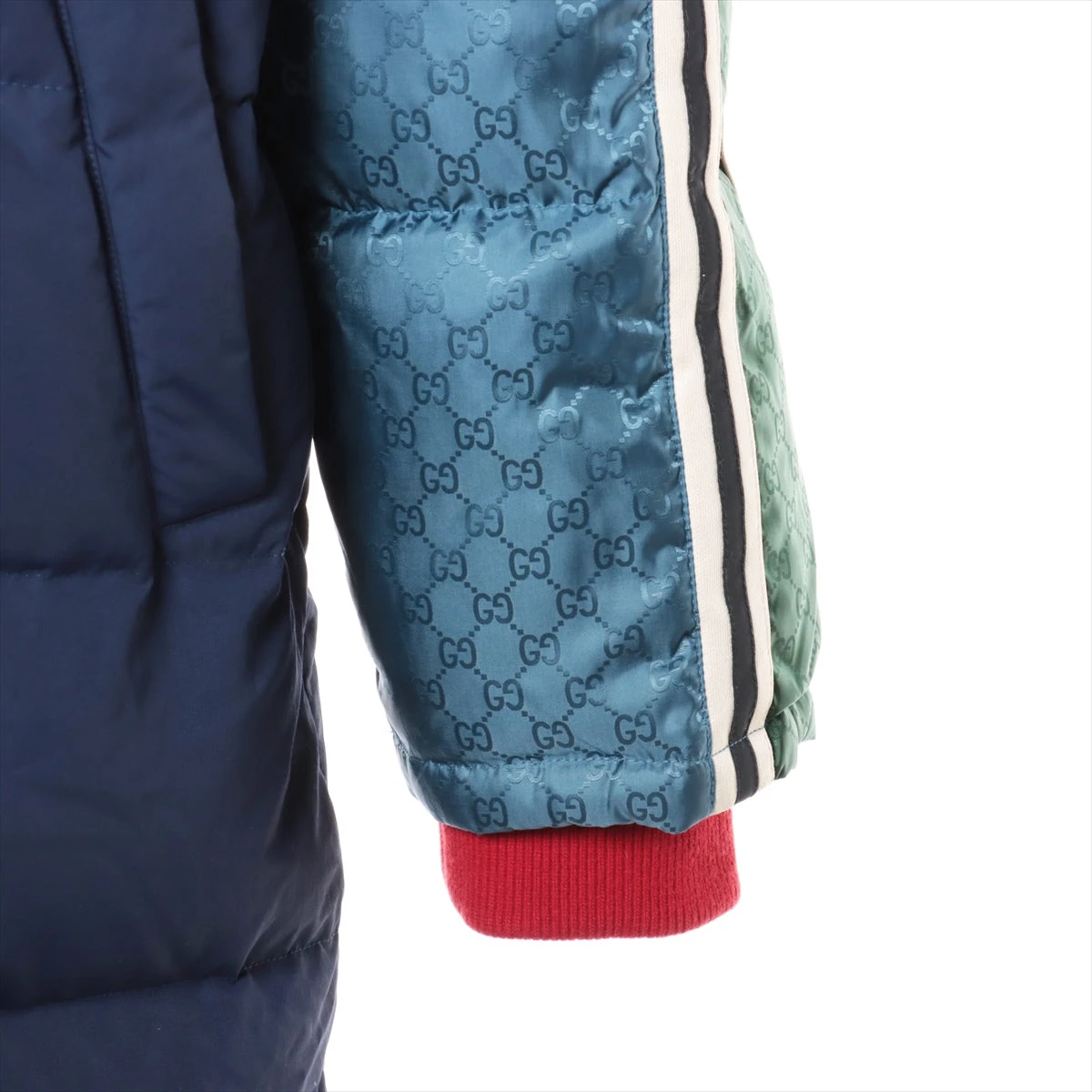 グッチ ナイロン ダウンコート 46 メンズ マルチカラー GGジャカード