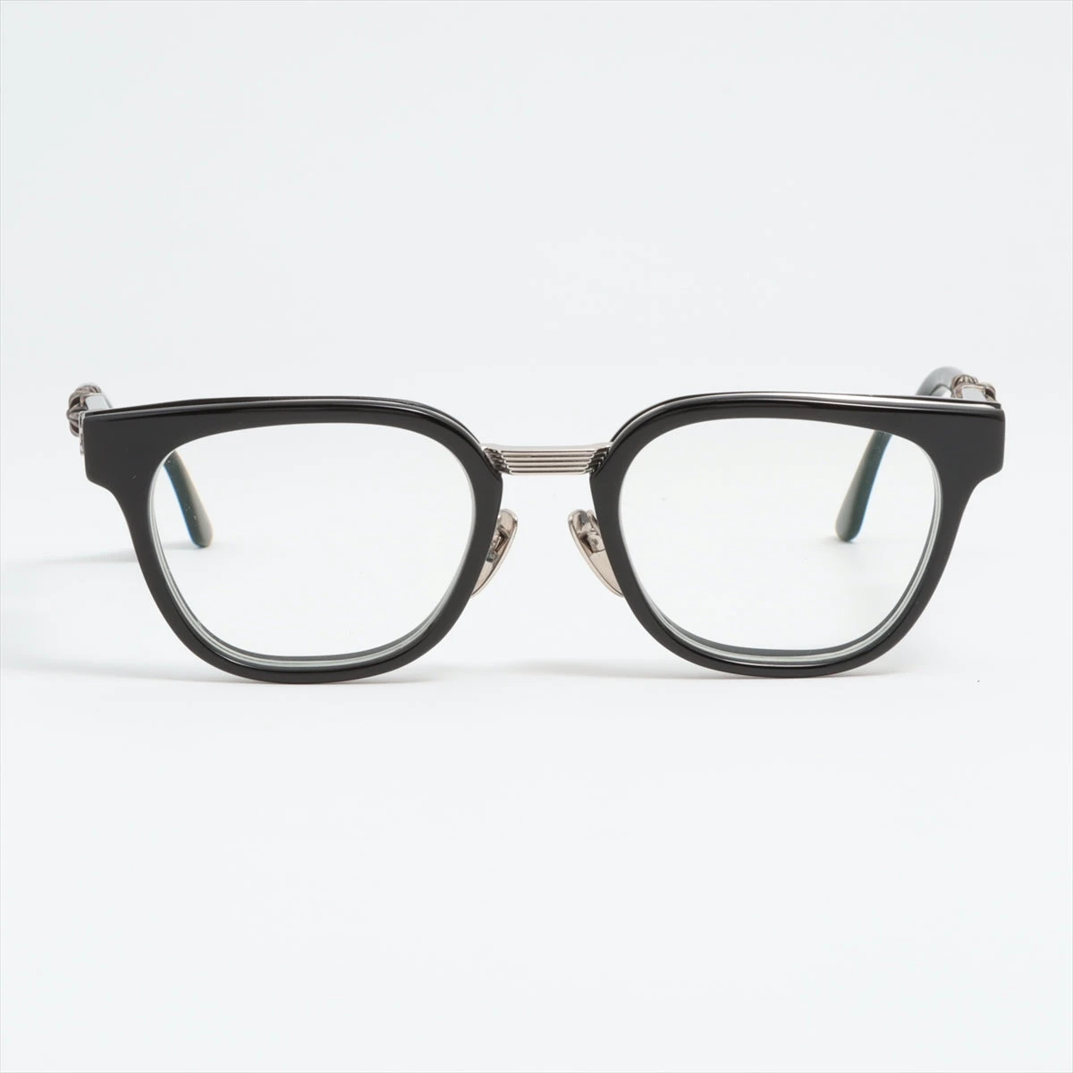 クロムハーツ メガネ 表記なし 52□21-152 ブラック×シルバー