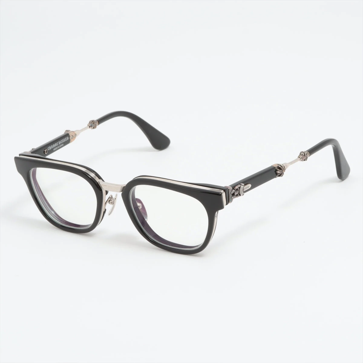 クロムハーツ メガネ 表記なし 52□21-152 ブラック×シルバー DUCK