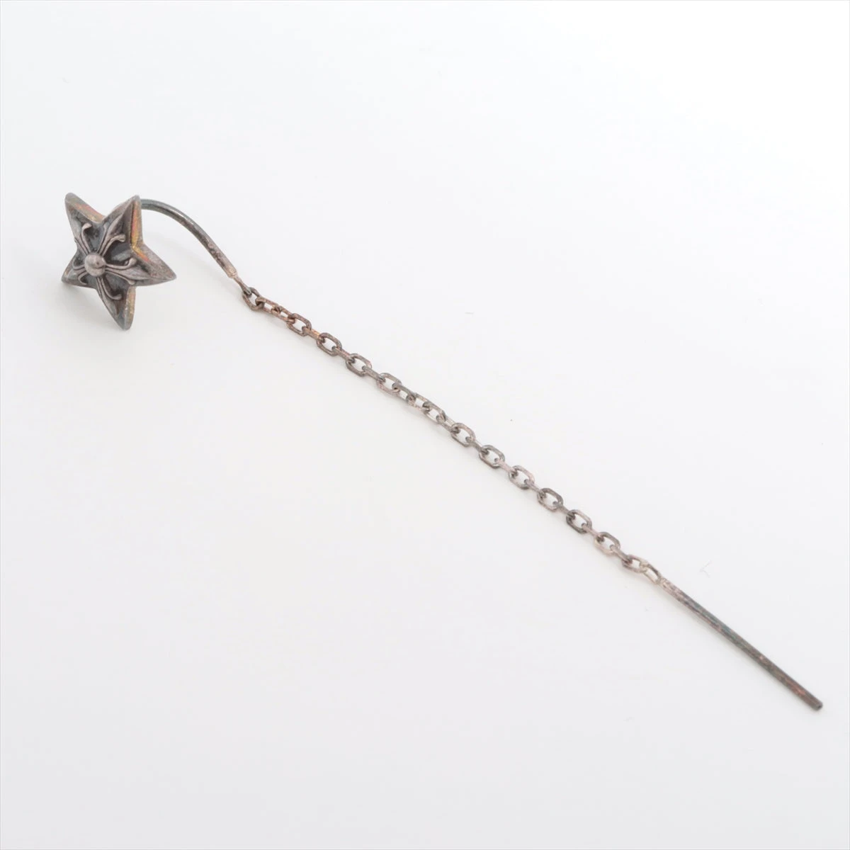 クロムハーツ ピアス(片耳用) 925 0.7g チェーンスター 所々スレあり