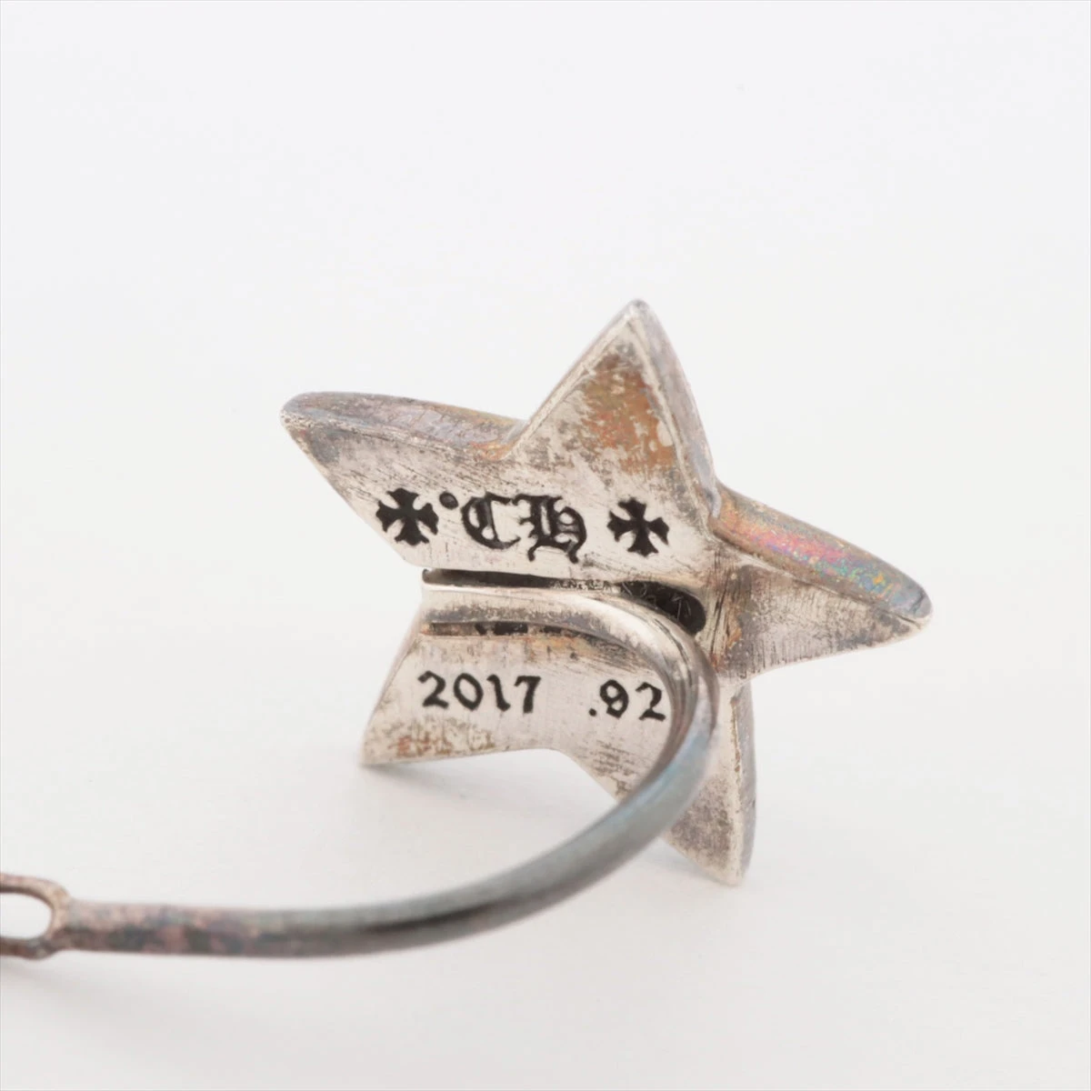 クロムハーツ ピアス(片耳用) 925 0.7g チェーンスター 所々スレ